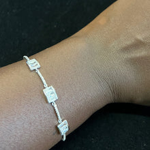 Load image into Gallery viewer, Silver Elizabeth Cubic Clasp Bracelet
