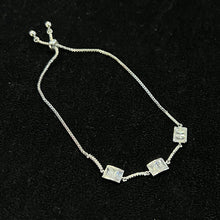 Load image into Gallery viewer, Silver Elizabeth Cubic Clasp Bracelet
