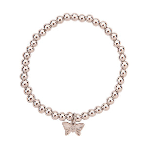 Silver Beaded Butterfly Bracelet