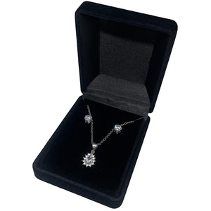 Short Crystal Silver Oval Set