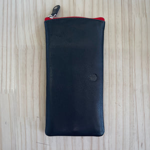 Black & Red Leather Glasses Case
