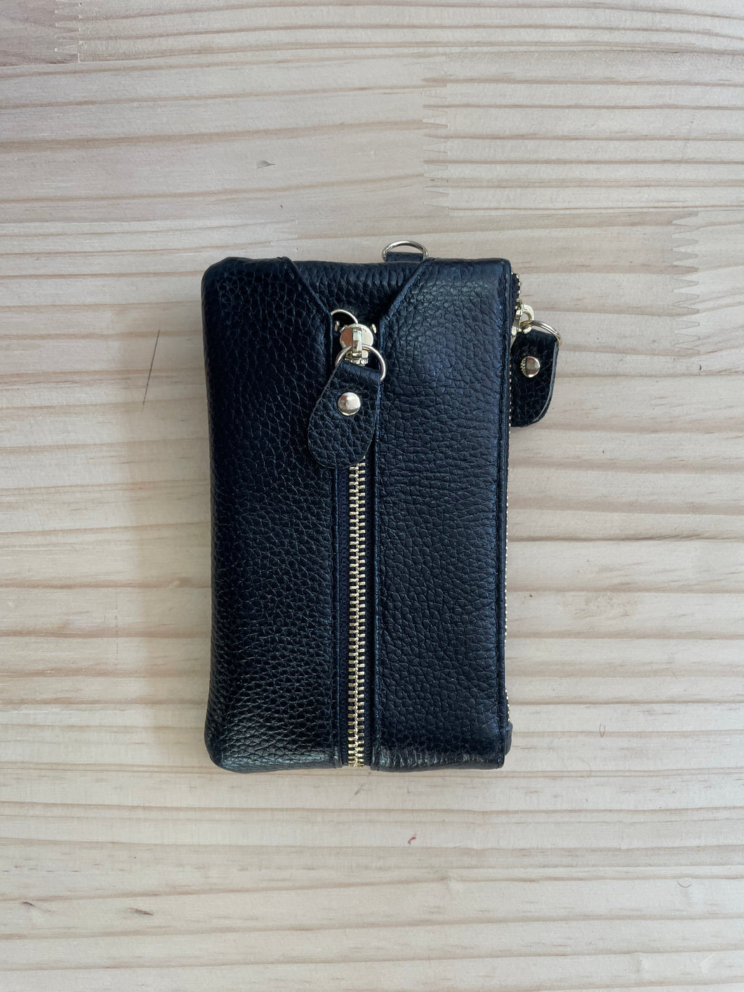 Black Leather Key Case Purse