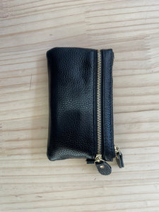 Black Leather Key Case Purse