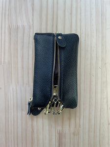 Black Leather Key Case Purse