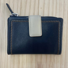 Load image into Gallery viewer, Navy &amp; Cream Leather Purse
