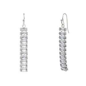 Silver "Elizabeth" Cubic Zirconia Hook Earrings