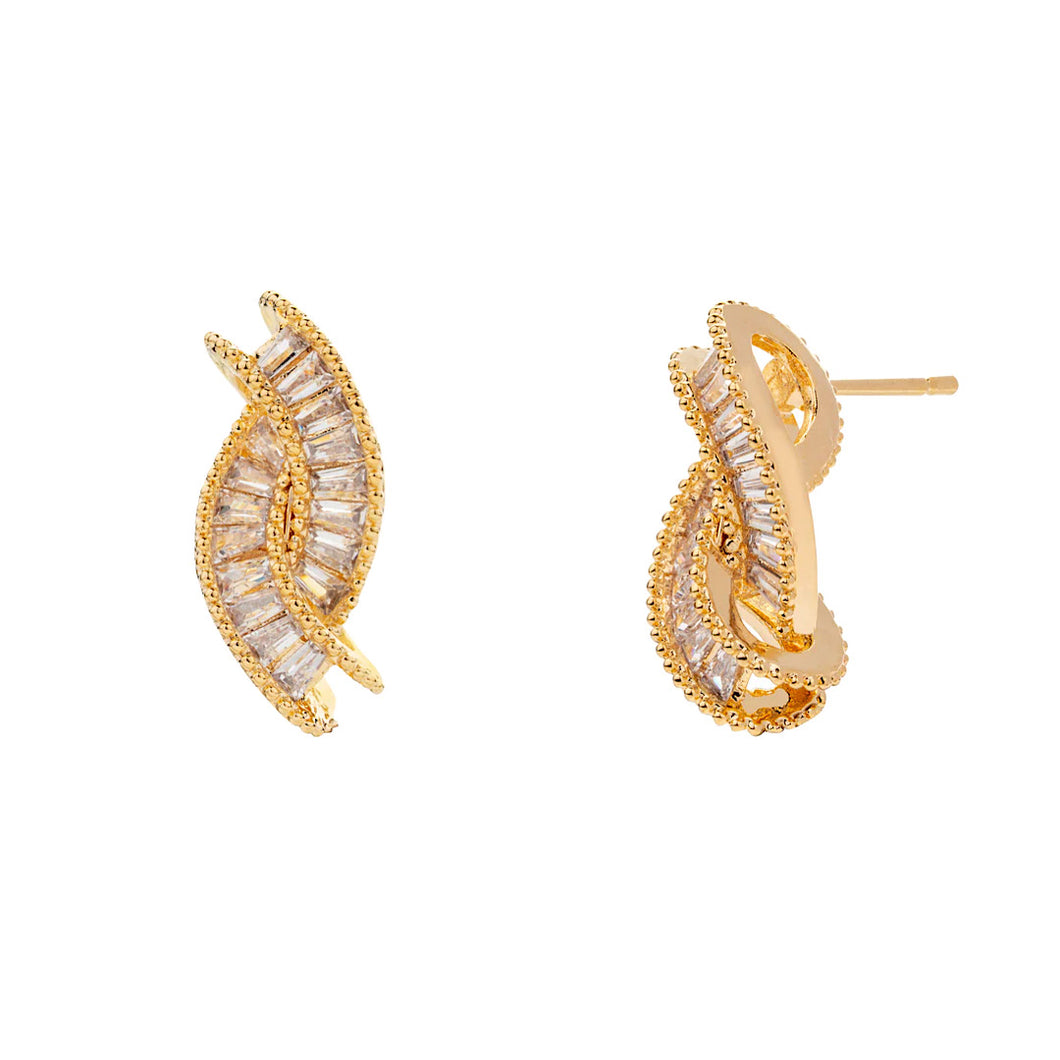 Gold Eternity Cubic Zirconia Stud Earrings