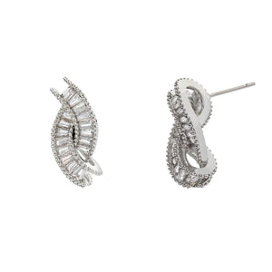 Silver Eternity Cubic Zirconia Stud Earrings