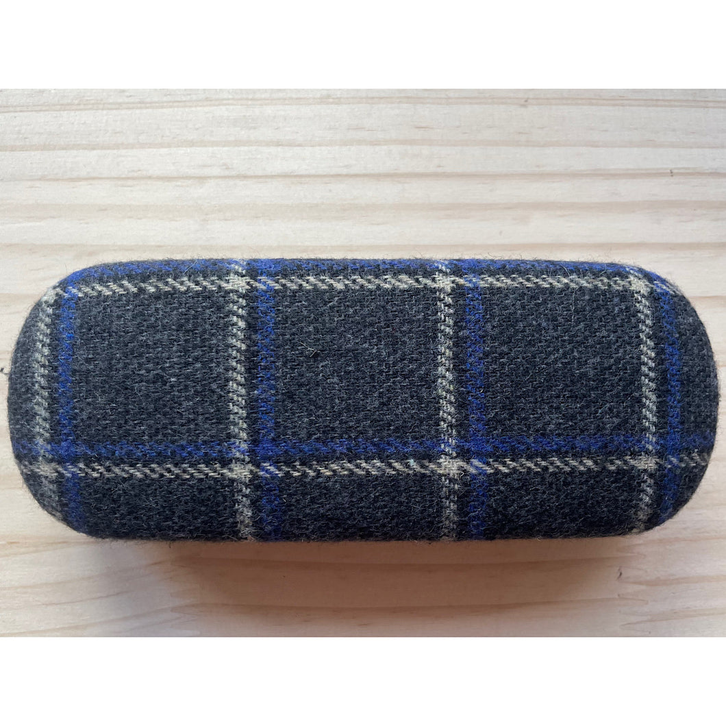 Tartan Covered Hard Shell Glasses Cases | Charcoal Black