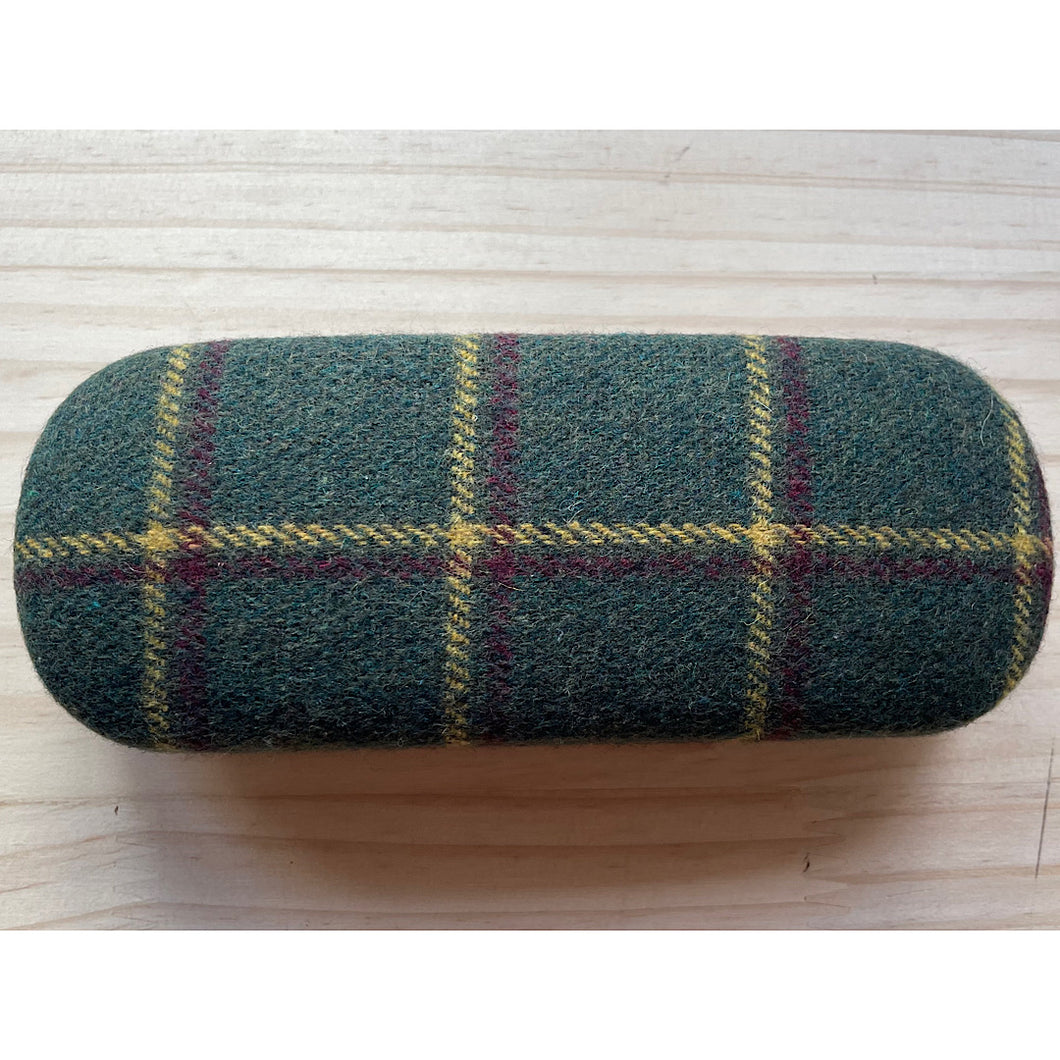 Tartan Covered Hard Shell Glasses Cases | Green