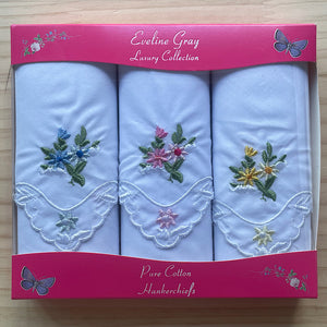3 Frilly Flower | Ladies Handkerchief