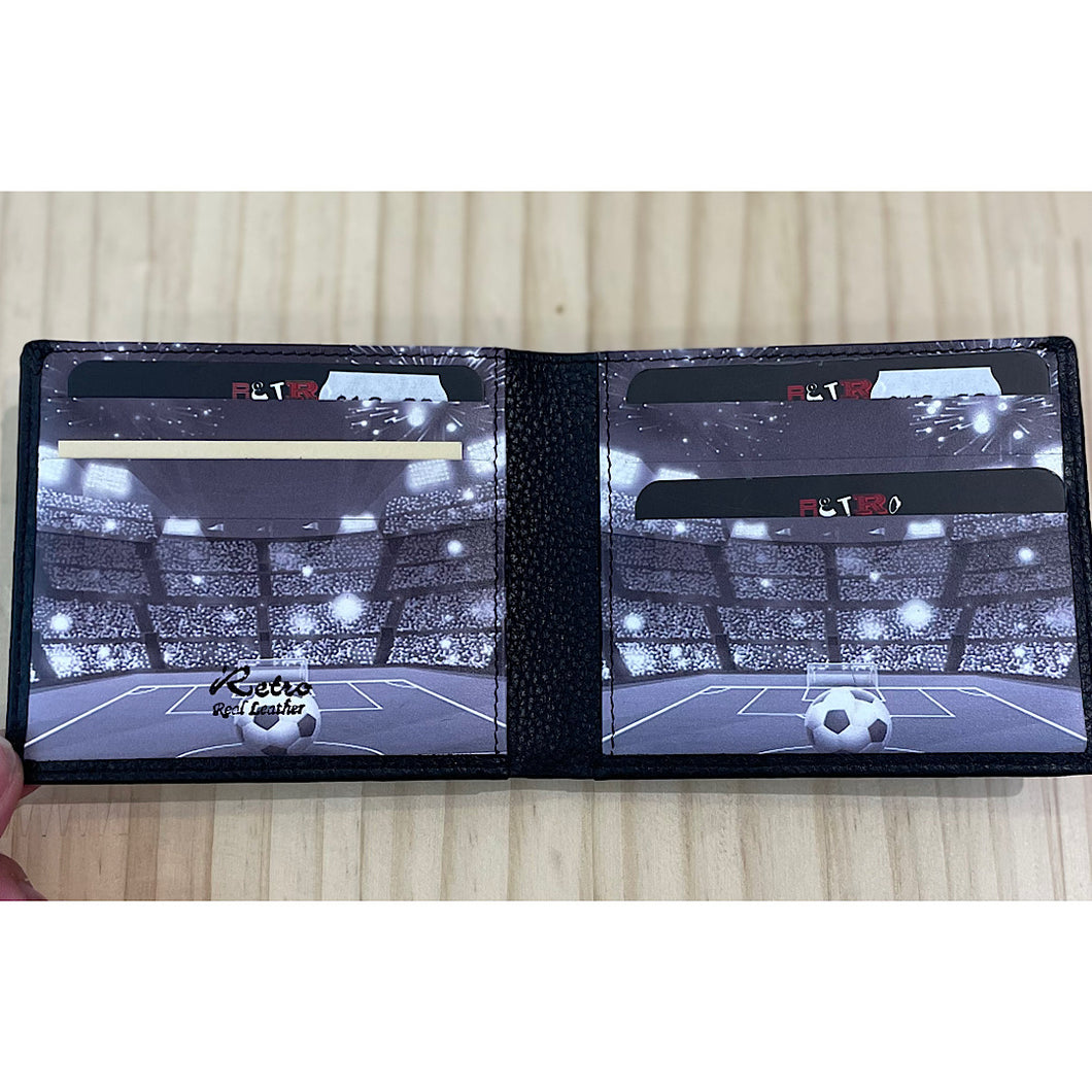 Retro Football Leather Wallet | Black