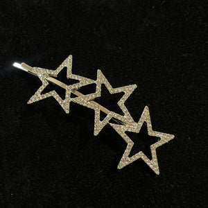 Kylie Crystal 3-Star Hair Slide In Silver-Tone