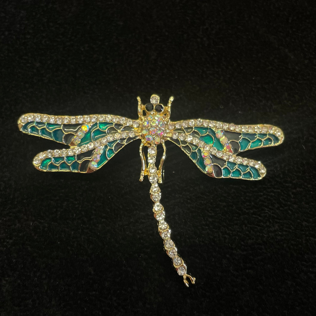 Sparkly Crystal Dragonfly Brooch