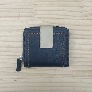 Small Leather Town & Country | Navy & Cream