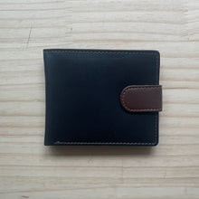 Load image into Gallery viewer, Gents Black &amp; Brown Soft Leather RFID Wallet with Tab By &#39;Zen&#39; | 3 Card Slots
