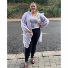 Load image into Gallery viewer, Soft Lilac Pastel Balloon Sleeve Chunky Knit Jumper (Outfit)

