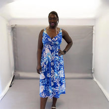 Load image into Gallery viewer, Isla Sleeveless Slinky V-Neck Dress With Built-In Padding (cobalt) 
