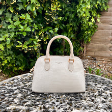 Load image into Gallery viewer, Kensington Croc‑Embossed Mini Satchel (Cream)

