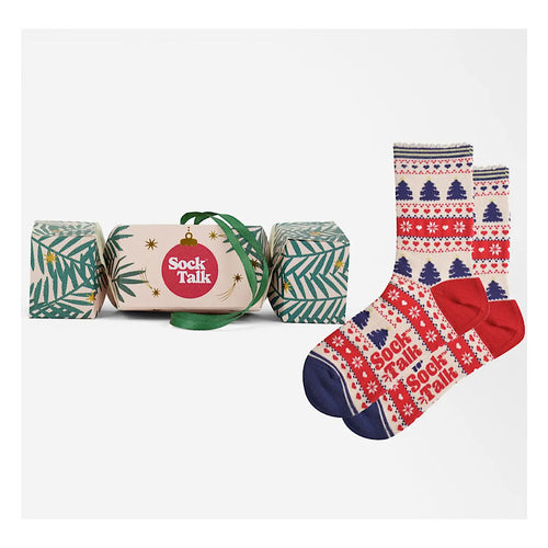 Ladies Bamboo Socks | Fair Isle Christmas Cracker Gift Box