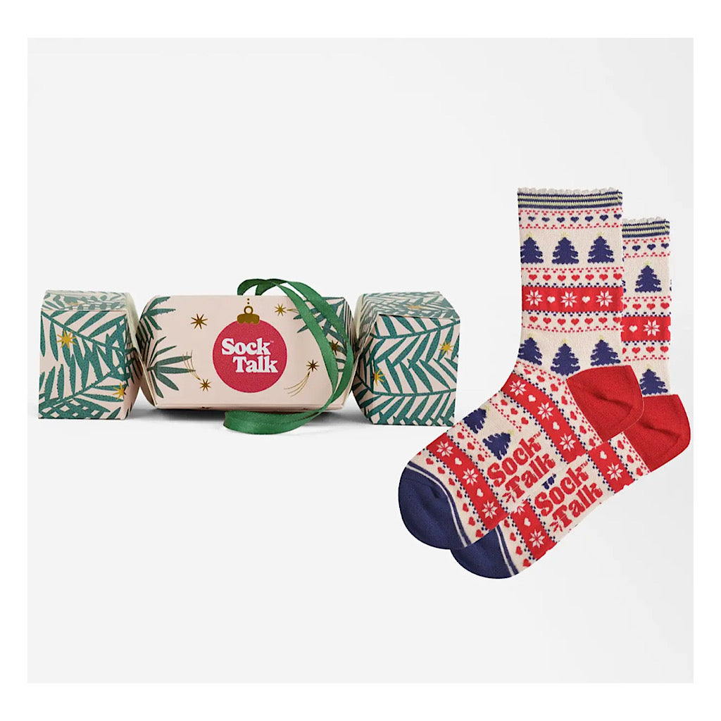Ladies Bamboo Socks | Fair Isle Christmas Cracker Gift Box