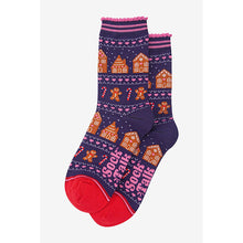Load image into Gallery viewer, Ladies Bamboo Socks | Gingerbread Christmas Cracker Gift Box (socks)

