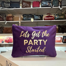 Load image into Gallery viewer, Let's Get the Party Started Velvet Cosmetic Bag – Purple
