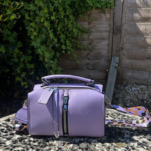 Load image into Gallery viewer, Lilac Leopard Strap Multi-Zip Crossbody Bag
