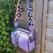 Load image into Gallery viewer, Lilac Leopard Strap Multi-Zip Crossbody Bag (leopard strap)
