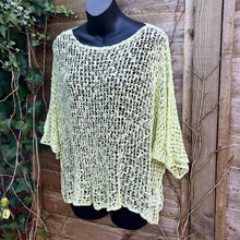 Load image into Gallery viewer, Lola Lightweight Crochet Knit Top (light lime)
