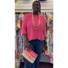 Load image into Gallery viewer, Lola Lightweight Crochet Knit Top (raspberry)
