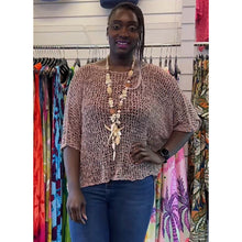 Load image into Gallery viewer, Lola Lightweight Crochet Knit Top (toffee)
