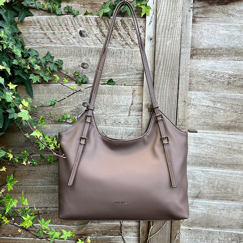 Luxe Bitter Chocolate Adjustable Strap Shoulder Bag