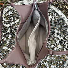 Load image into Gallery viewer, Luxe Bitter Chocolate Adjustable Strap Shoulder Bag (Open)
