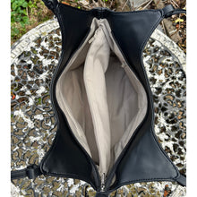 Load image into Gallery viewer, Luxe Black Adjustable Strap Shoulder Bag (open)
