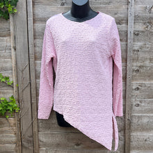 Load image into Gallery viewer, Made in Italy Textured Asymmetric Long Sleeve Top (pink)

