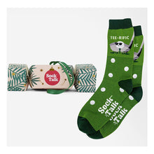 Load image into Gallery viewer, Men&#39;s Cotton Socks | Teerific Gold Christmas Cracker Gift Box
