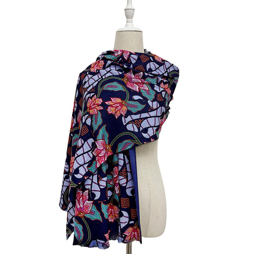 Midnight Blossom Floral Print Scarf