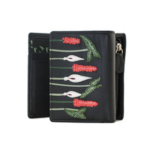 Load image into Gallery viewer, Midnight Garden 'Aurora' Tri Fold Leather Purse
