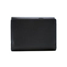 Load image into Gallery viewer, Midnight Garden 'Aurora' Tri Fold Leather Purse (back)
