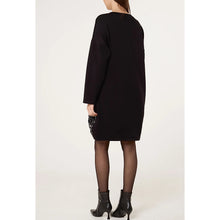 Load image into Gallery viewer, Midnight Spark Sequin Panel Dress (back)
