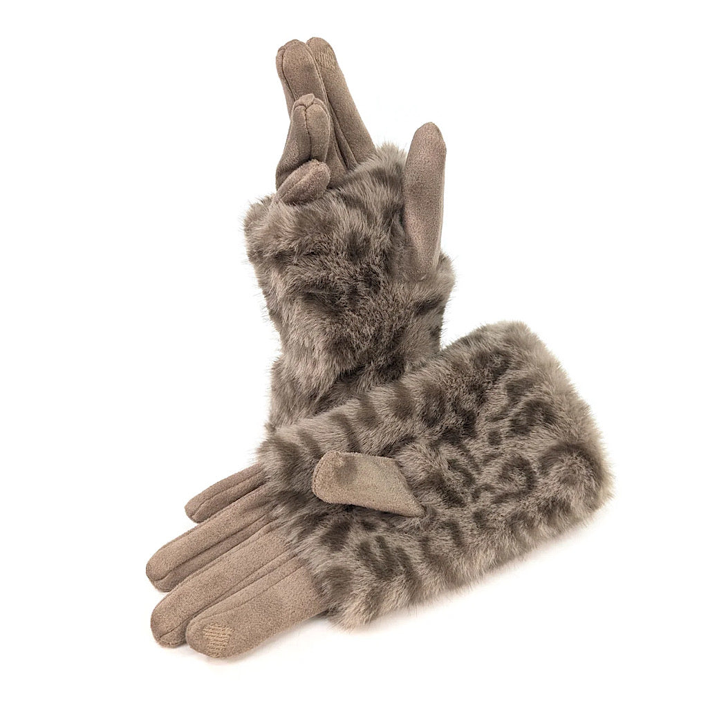 Mink Wild Elegance Faux Fur 2-in-1 Gloves