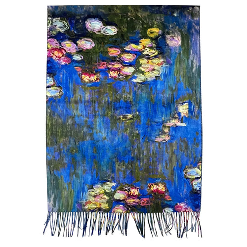 Monet Water Lily Art Print Wool Scarf
