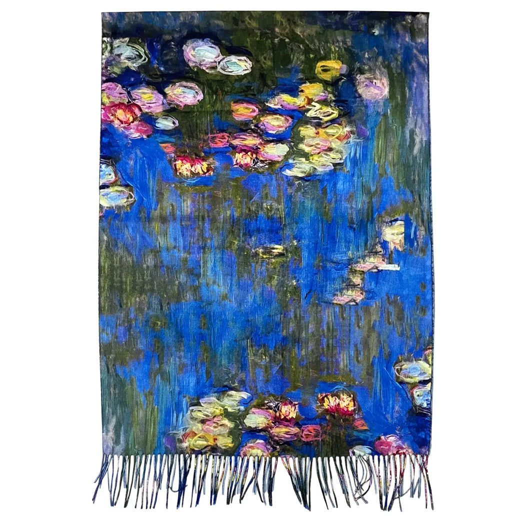 Monet Water Lily Art Print Wool Scarf