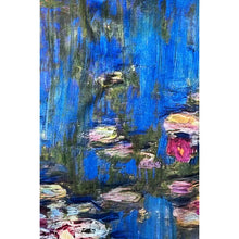 Load image into Gallery viewer, Monet Water Lily Art Print Wool Scarf (close up)
