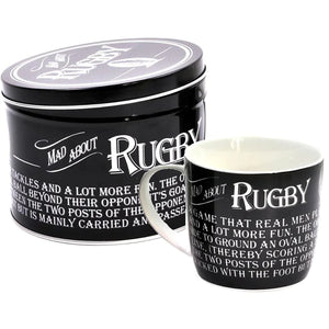 Mad About Rugby Mug in a Tin