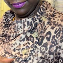 Load image into Gallery viewer, Natural Leopard Print Button Cowl Neck Stretch Top ( button detail cowl neck)
