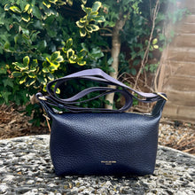 Load image into Gallery viewer, Navy Pochette Zip Top Crossbody Bag
