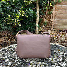 Load image into Gallery viewer, Neat &amp; Compact Bitter Chocolate Crossbody Bag (back)
