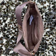 Load image into Gallery viewer, Neat &amp; Compact Bitter Chocolate Crossbody Bag (open)
